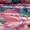 Tissu velours imprimé multicolore envers fourrure