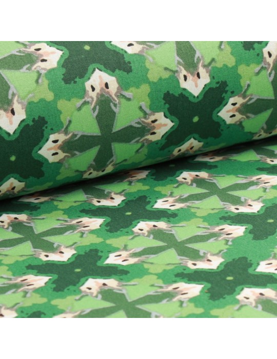 Tissu coton imprimé gothique vert
