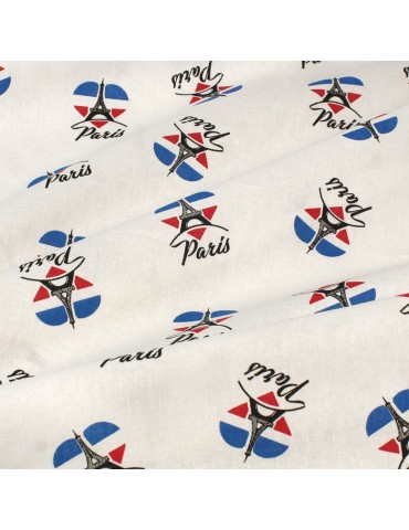 Tissu coton imprimé Paris Cœur
