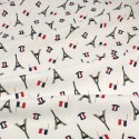 Coupon coton imprimé Paris Tour Eiffel 50 x 150 cm