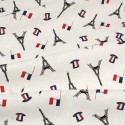Coupon coton imprimé Paris Tour Eiffel 50 x 150 cm