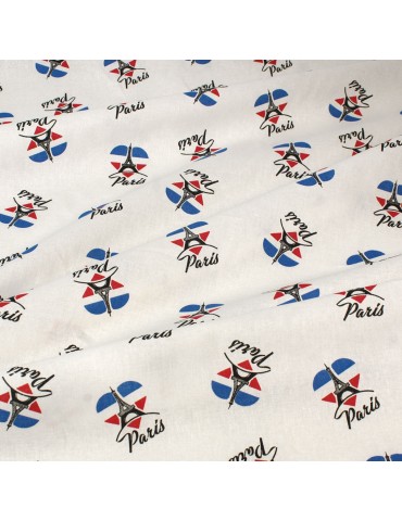 Coupon coton imprimé Paris Coeur 50 x 150 cm