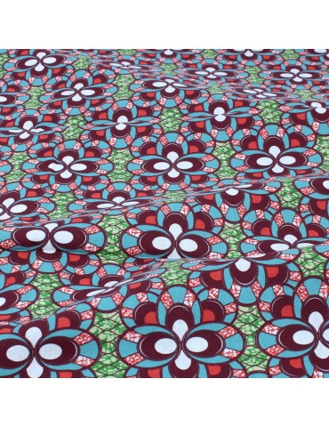 Coupon coton imprimé africain 50 x 150 cm brique