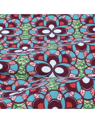 Coupon coton imprimé africain 50 x 150 cm brique