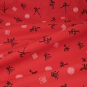 Coupon coton imprimé motifs chinois 300 x 150 cm rouge noir Coupon coton imprimé motifs chinois 300 x 150 cm rouge noir