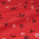 Coupon coton imprimé motifs chinois 300 x 150 cm rouge noir Coupon coton imprimé motifs chinois 300 x 150 cm rouge noir