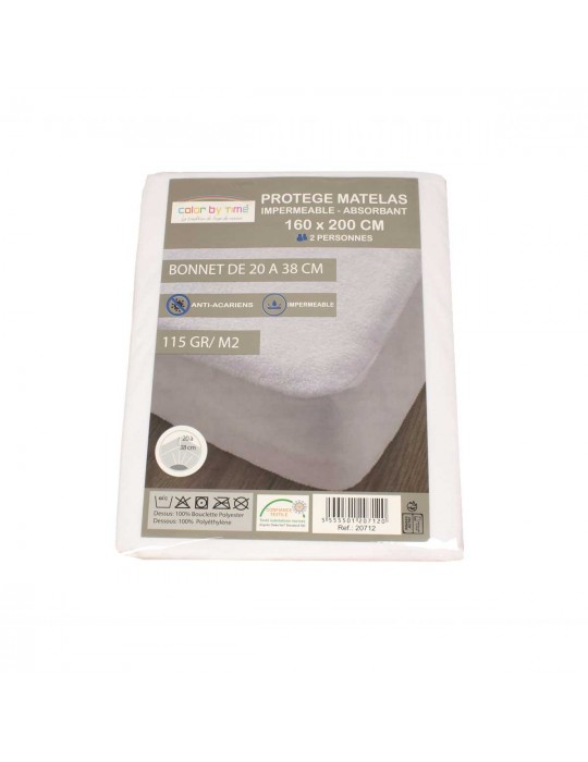 Protège matelas imperméable - absorbant 160 x 200 cm