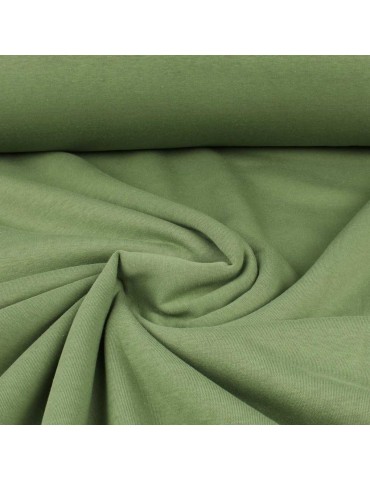 Tissu molleton uni vert kaki