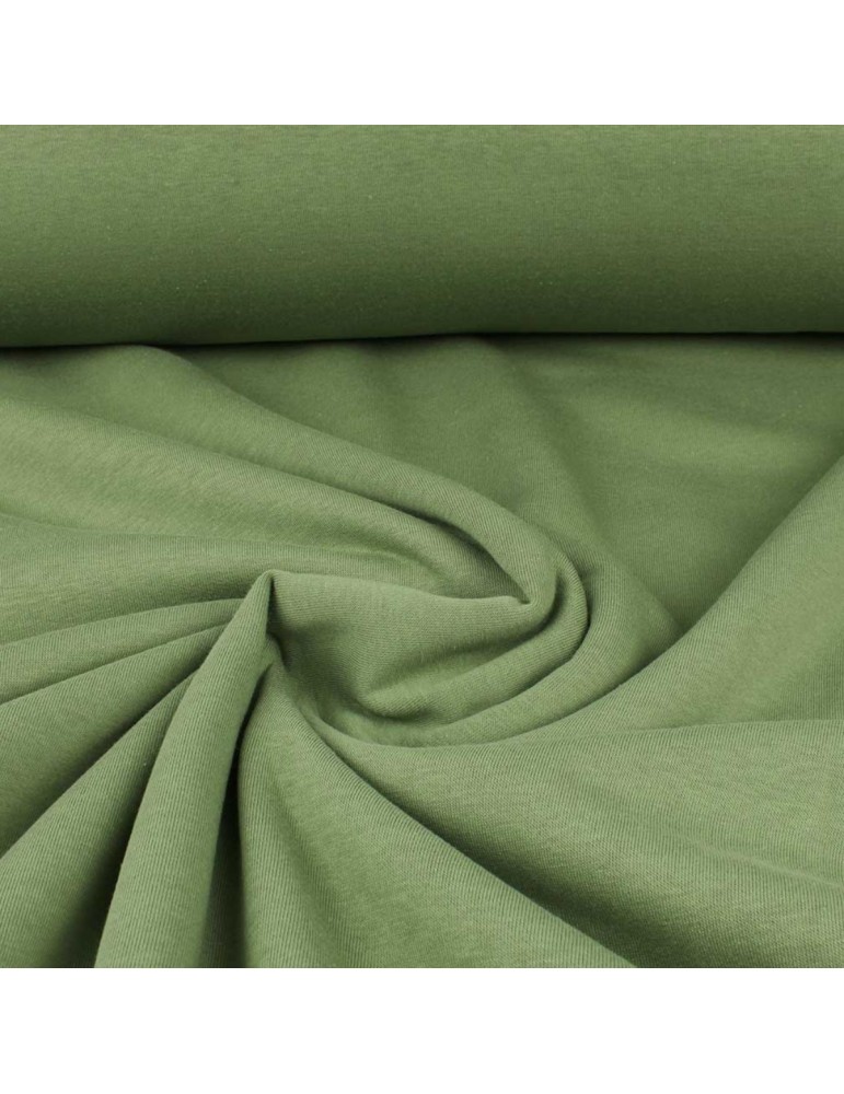 Tissu molleton uni vert kaki Tissu molleton uni vert kaki