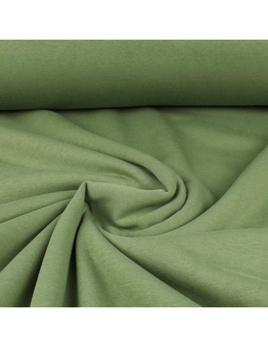 Tissu molleton uni vert kaki