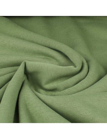 Tissu molleton uni vert kaki