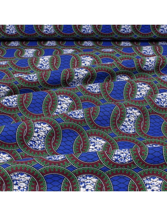 Coupon coton patchwork africain gÃ©omÃ©trique 50 x 50 cm bleu foncÃ©