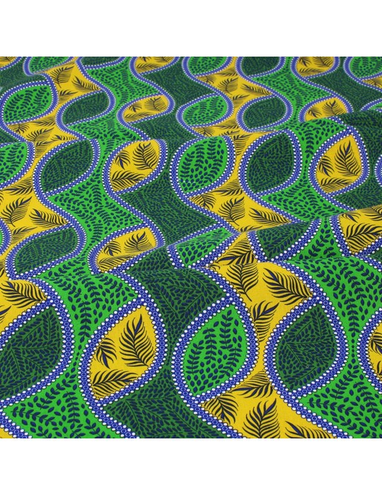 Coupon coton patchwork africain 50 x 50 cm vert