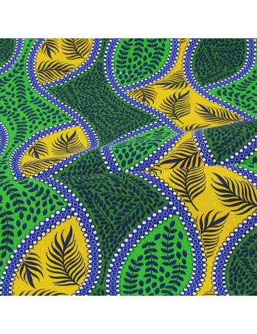 Coupon coton patchwork africain 50 x 50 cm vert