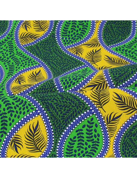 Coupon coton patchwork africain 50 x 50 cm vert