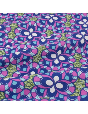 Coupon coton patchwork africain géométrique 50 x 50 cm vert