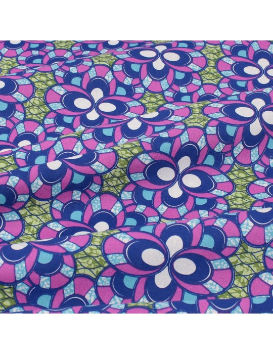 Coupon coton patchwork africain géométrique 50 x 50 cm vert