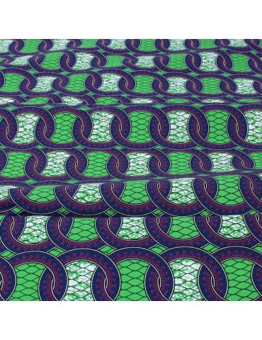 Tissu coton imprimé africain vert