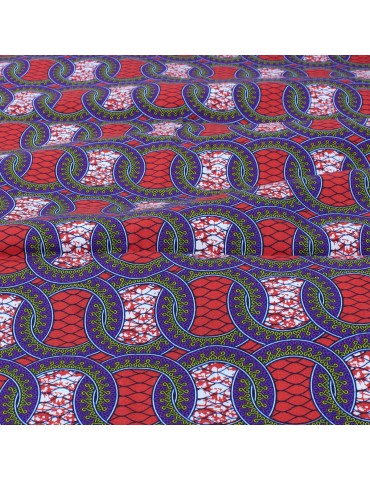 Tissu coton imprimé africain rouge