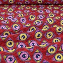 Coupon coton imprimé africain yeux 50 x 150 cm rouge Coupon coton imprimé africain yeux 50 x 150 cm rouge