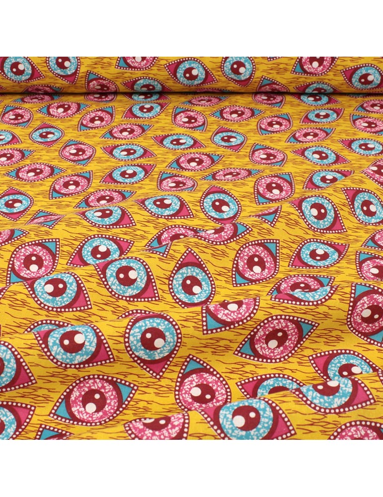 Coupon coton imprimé africain floral 50 x 150 cm orange Coupon coton imprimé africain floral 50 x 150 cm orange