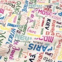 Coupon coton imprimé villes du monde multicolore 300 x 150 cm blanc Coupon coton imprimé villes du monde multicolore 300 x 150 cm blanc
