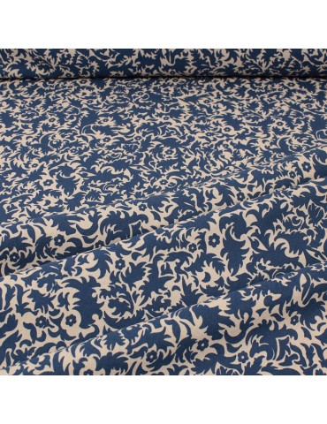 Coupon coton patchwork floral 50 x 50 cm beige