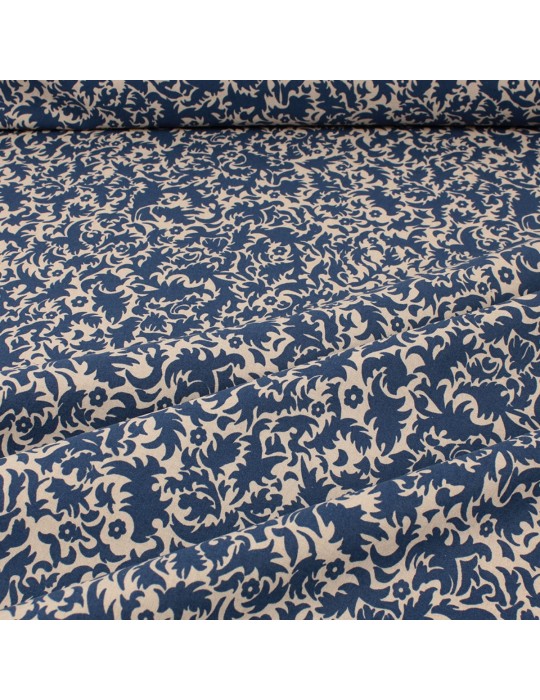 Coupon coton patchwork floral 50 x 50 cm beige