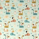 Tissu percale de coton audodo bleu