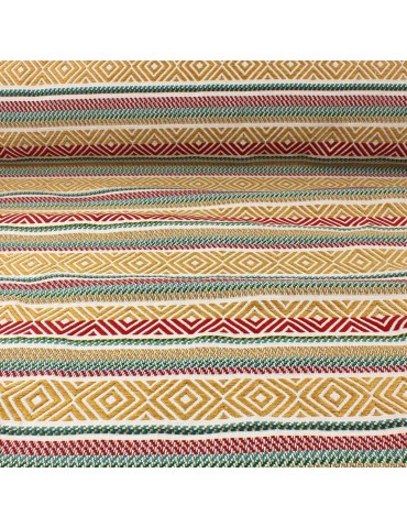Tissu jacquard linving rayure jaune