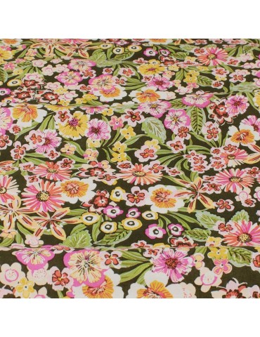 Tissu viscose orphée kaki