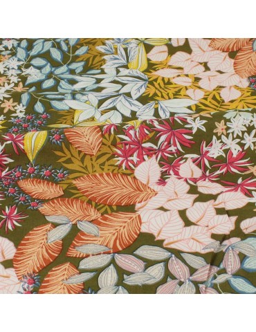 Tissu viscose maelle kaki