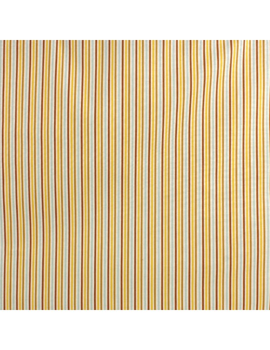 Tissu percale de coton stripe peanut