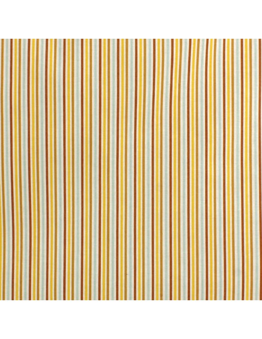 Tissu percale de coton stripe peanut