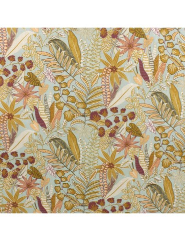 Tissu percale de coton lilas jade