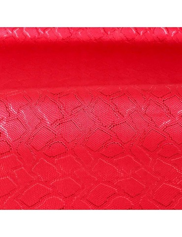 Tissu simili cobra rouge métal