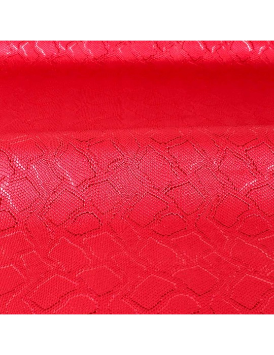 Tissu simili cobra rouge métal