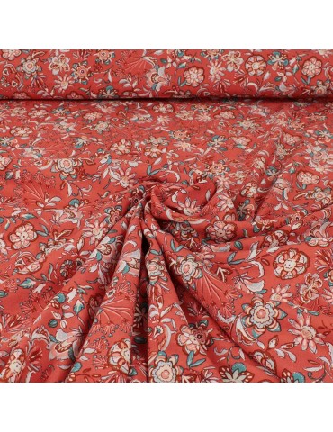 Tissu viscose bindi terracotta