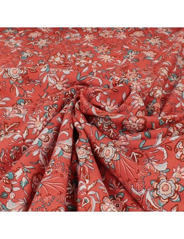 Tissu viscose bindi terracotta