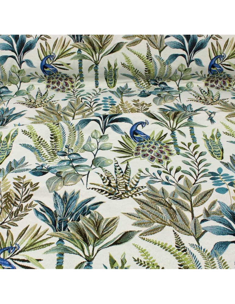 Tissu jacquard végétal blanc Tissu jacquard végétal blanc