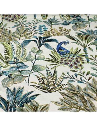 Tissu jacquard végétal blanc