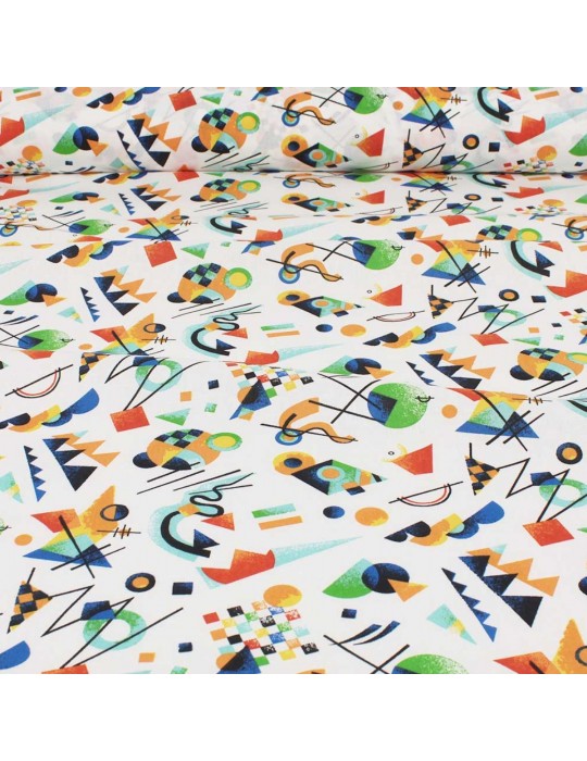 Tissu percale de coton rétro blanc