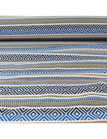 Tissu jacquard linving rayure bleu