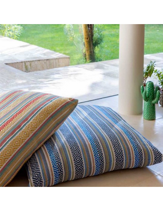 Tissu jacquard linving rayure bleu