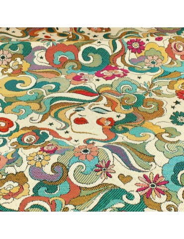 Tissu jacquard Marylou émeraude