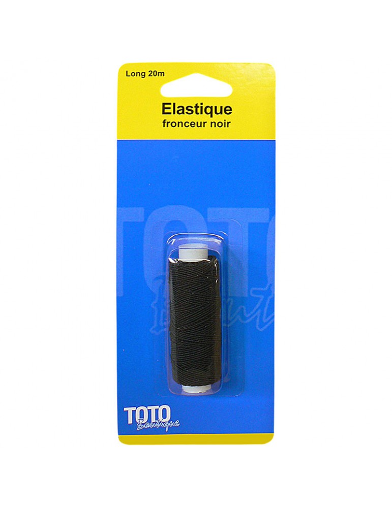Elastique fronceur noir 20 m
