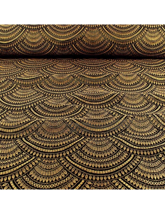 Tissu jacquard or/noir