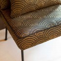 Tissu jacquard or/noir