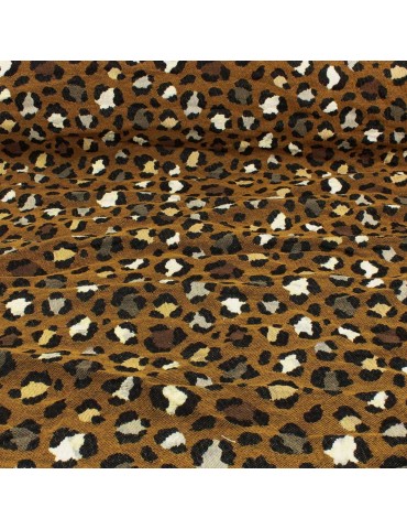 Tissu jacquard cougar cacahuète