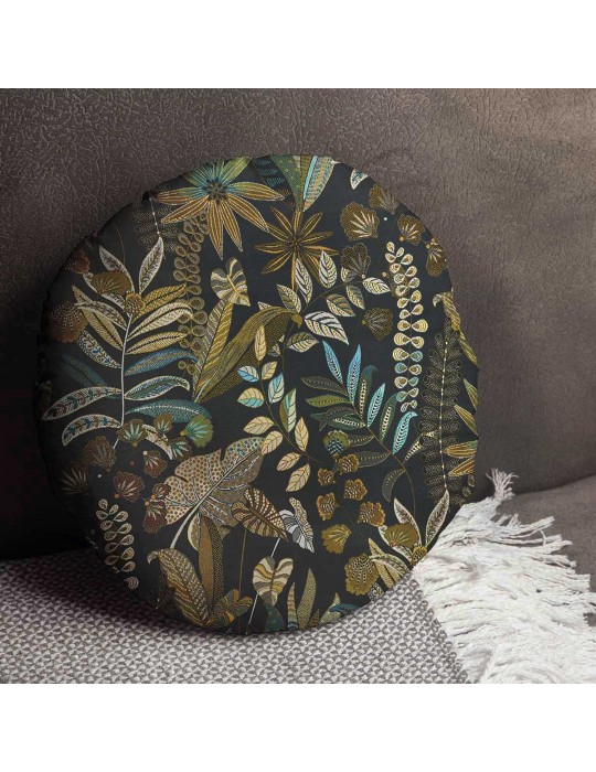 Tissu jacquard floral jouvence noir